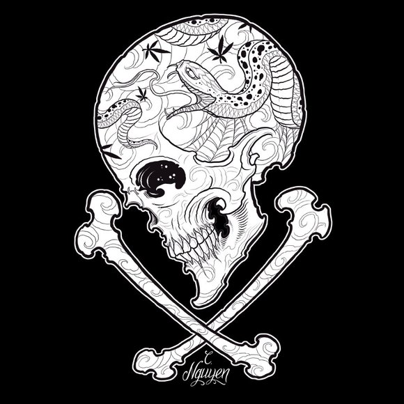 Sacred Skull Men's Custom Tattoo Art Black Tee S-M-L-XL-2XL NWT - Picture 4 of 7